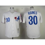Mitchell And Ness Expos #30 Tim Raines White Throwback Stitched Baseball Jersey