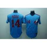 Mitchell and Ness Expos #14 Pete Rose Blue Stitched Throwback Baseball Jersey