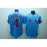 Mitchell and Ness Expos #4 Delino Deshields Blue Stitched Throwback Baseball Jersey