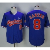 Mitchell And Ness BP Montreal Expos #8 Gary Carter Blue Throwback Stitched MLB Jersey