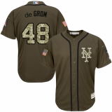 Men's Majestic New York Mets #48 Jacob deGrom Replica Green Salute to Service MLB Jersey