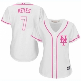 Women's Majestic New York Mets #7 Jose Reyes Replica White Fashion Cool Base MLB Jersey