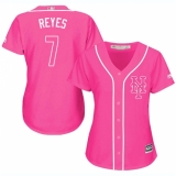 Women's Majestic New York Mets #7 Jose Reyes Replica Pink Fashion Cool Base MLB Jersey