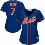 Women's Majestic New York Mets #7 Jose Reyes Replica Royal Blue Alternate Home Cool Base MLB Jersey