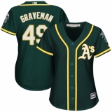Women's Majestic Oakland Athletics #49 Kendall Graveman Replica Green Alternate 1 Cool Base MLB Jersey