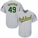 Men's Majestic Oakland Athletics #49 Kendall Graveman Replica Grey Road Cool Base MLB Jersey