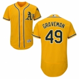 Men's Majestic Oakland Athletics #49 Kendall Graveman Gold Flexbase Authentic Collection MLB Jersey