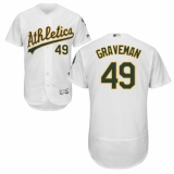 Men's Majestic Oakland Athletics #49 Kendall Graveman White Flexbase Authentic Collection MLB Jersey