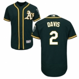 Men's Majestic Oakland Athletics #2 Khris Davis Green Flexbase Authentic Collection MLB Jersey