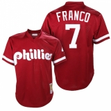 Men's Mitchell and Ness Philadelphia Phillies #7 Maikel Franco Replica Red Throwback MLB Jersey