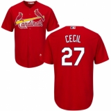 Youth Majestic St. Louis Cardinals #27 Brett Cecil Authentic Red Alternate Cool Base MLB Jersey