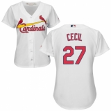 Women's Majestic St. Louis Cardinals #27 Brett Cecil Authentic White Home Cool Base MLB Jersey