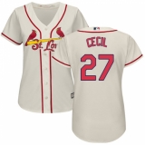 Women's Majestic St. Louis Cardinals #27 Brett Cecil Authentic Cream Alternate Cool Base MLB Jersey