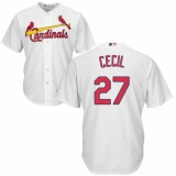 Men's Majestic St. Louis Cardinals #27 Brett Cecil Replica White Home Cool Base MLB Jersey