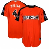 Youth Majestic St. Louis Cardinals #4 Yadier Molina Replica Orange National League 2017 MLB All-Star MLB Jersey