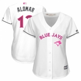 Women's Majestic Toronto Blue Jays #12 Roberto Alomar Replica White Mother's Day Cool Base MLB Jersey