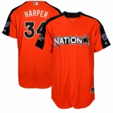 Youth Majestic Washington Nationals #34 Bryce Harper Authentic Orange National League 2017 MLB All-Star MLB Jersey
