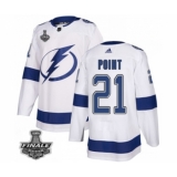 Men's Adidas Lightning #21 Brayden Point White Home Authentic 2021 Stanley Cup Jersey
