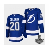 Men's Adidas Lightning #20 Blake Coleman Blue Home Authentic 2021 Stanley Cup Jersey