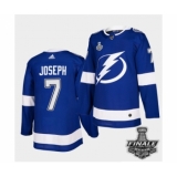 Men's Adidas Lightning #7 Mathieu Joseph Blue Home Authentic 2021 Stanley Cup Jersey