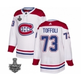 Men's Adidas Canadiens #73 Tyler Toffoli White Road Authentic 2021 Stanley Cup Jersey