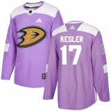 Youth Adidas Anaheim Ducks #17 Ryan Kesler Authentic Purple Fights Cancer Practice NHL Jersey