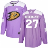 Youth Adidas Anaheim Ducks #27 Scott Niedermayer Authentic Purple Fights Cancer Practice NHL Jersey