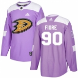 Men's Adidas Anaheim Ducks #90 Giovanni Fiore Authentic Purple Fights Cancer Practice NHL Jersey