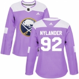 Women's Adidas Buffalo Sabres #92 Alexander Nylander Authentic Purple Fights Cancer Practice NHL Jersey