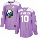 Youth Adidas Buffalo Sabres #10 Jacob Josefson Authentic Purple Fights Cancer Practice NHL Jersey