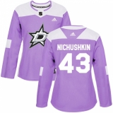 Women's Adidas Dallas Stars #43 Valeri Nichushkin Authentic Purple Fights Cancer Practice NHL Jersey