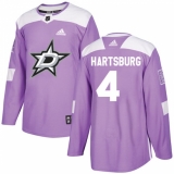 Youth Adidas Dallas Stars #4 Craig Hartsburg Authentic Purple Fights Cancer Practice NHL Jersey