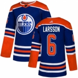 Youth Adidas Edmonton Oilers #6 Adam Larsson Authentic Royal Blue Alternate NHL Jersey