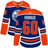 Women's Adidas Edmonton Oilers #60 Olivier Rodrigue Authentic Royal Blue Alternate NHL Jersey