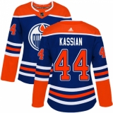 Women's Adidas Edmonton Oilers #44 Zack Kassian Authentic Royal Blue Alternate NHL Jersey