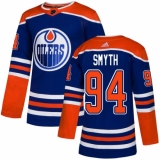 Men's Adidas Edmonton Oilers #94 Ryan Smyth Premier Royal Blue Alternate NHL Jersey