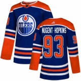 Men's Adidas Edmonton Oilers #93 Ryan Nugent-Hopkins Premier Royal Blue Alternate NHL Jersey