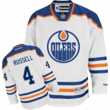 Youth Reebok Edmonton Oilers #4 Kris Russell Authentic White Away NHL Jersey