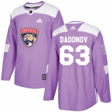 Youth Adidas Florida Panthers #63 Evgenii Dadonov Authentic Purple Fights Cancer Practice NHL Jersey