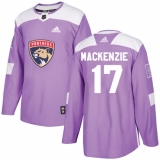 Youth Adidas Florida Panthers #17 Derek MacKenzie Authentic Purple Fights Cancer Practice NHL Jersey