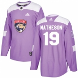 Men's Adidas Florida Panthers #19 Michael Matheson Authentic Purple Fights Cancer Practice NHL Jersey