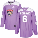 Men's Adidas Florida Panthers #6 Alex Petrovic Authentic Purple Fights Cancer Practice NHL Jersey