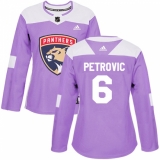 Women's Adidas Florida Panthers #6 Alex Petrovic Authentic Purple Fights Cancer Practice NHL Jersey