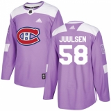 Youth Adidas Montreal Canadiens #58 Noah Juulsen Authentic Purple Fights Cancer Practice NHL Jersey
