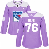 Women's Adidas New York Rangers #76 Brady Skjei Authentic Purple Fights Cancer Practice NHL Jersey