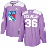 Youth Adidas New York Rangers #36 Mats Zuccarello Authentic Purple Fights Cancer Practice NHL Jersey