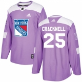 Youth Adidas New York Rangers #25 Adam Cracknell Authentic Purple Fights Cancer Practice NHL Jersey