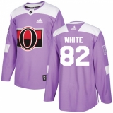 Youth Adidas Ottawa Senators #82 Colin White Authentic Purple Fights Cancer Practice NHL Jersey