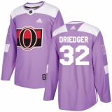 Youth Adidas Ottawa Senators #32 Chris Driedger Authentic Purple Fights Cancer Practice NHL Jersey