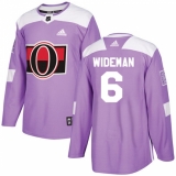 Youth Adidas Ottawa Senators #6 Chris Wideman Authentic Purple Fights Cancer Practice NHL Jersey